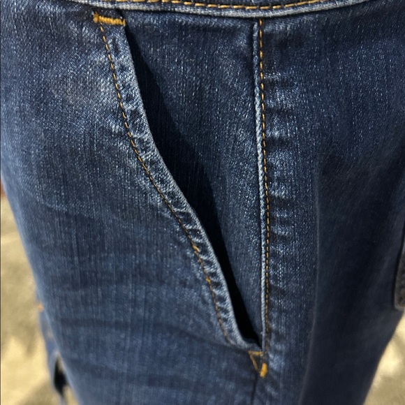 Talbots Dark Blue Button-Front denim jean Skirt size 10 - Picture 4 of 8